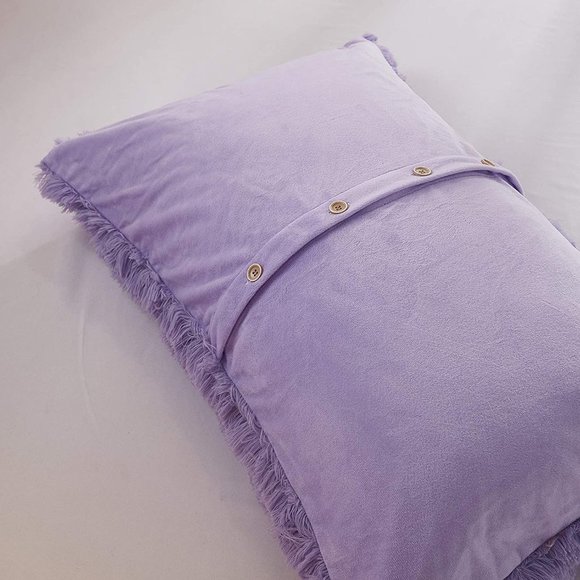 New Shaggy Fluffy Faux Fur Duvet Cover Set Button Closure Velvety Bedding - Picture 10 of 16